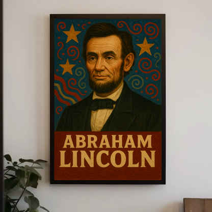 Abraham Lincoln Patriotic Portrait Vintage Poster