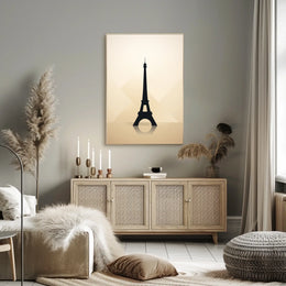 Eiffel Tower Silhouette Minimalist Paris Travel Art Poster