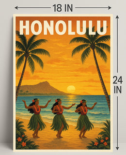 Honolulu Sunset Poster PosterGoat