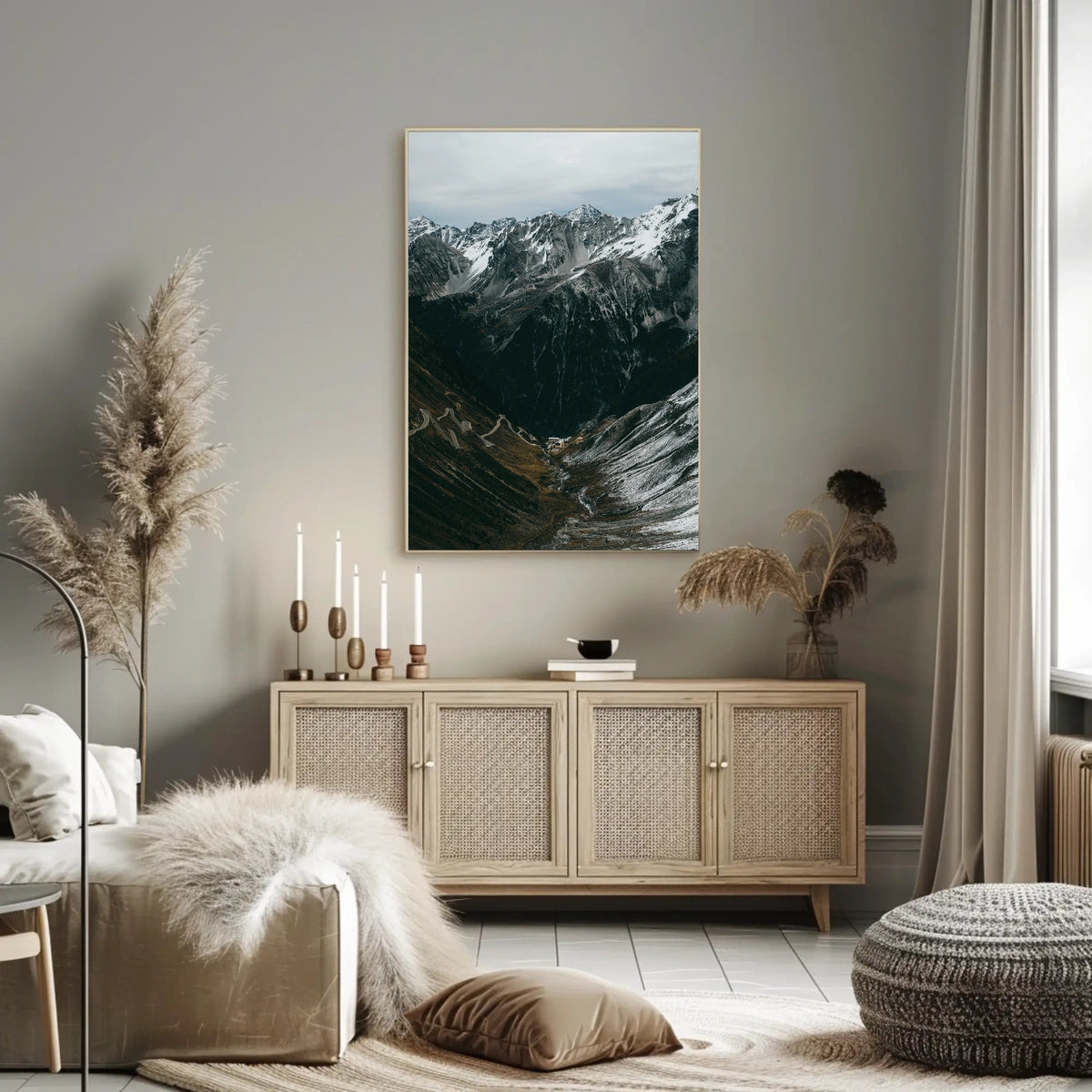 Majestic Alpine Landscape Photorealistic Adventure Poster