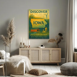 Discover Iowa: Vintage Travel Poster