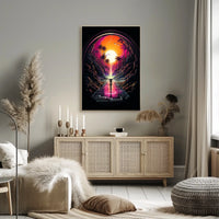 Journey Through a Neon Sunset Poster
