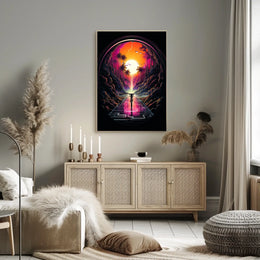 Journey Through a Neon Sunset Poster