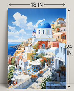 Santorini Serenity Poster