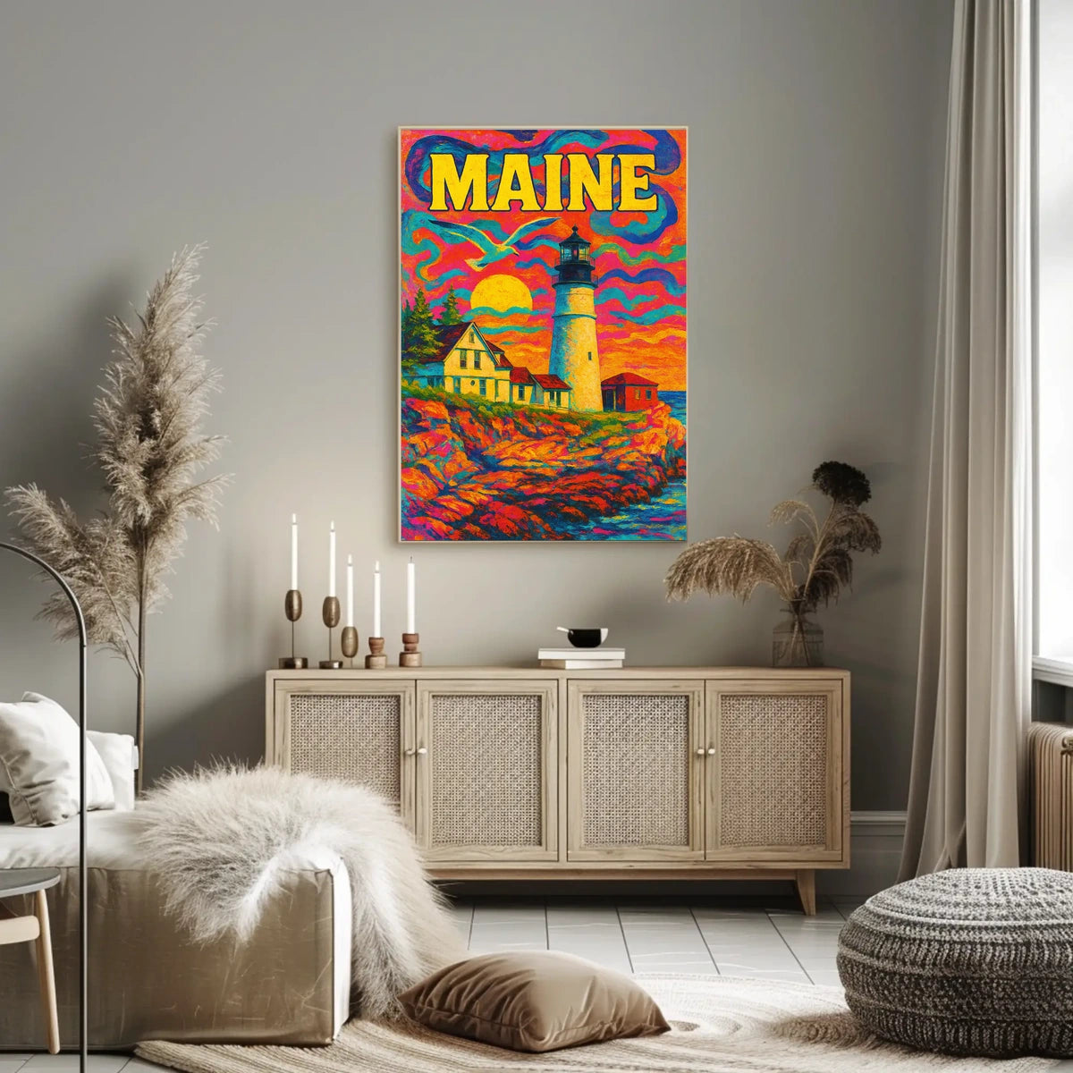 Maine Lighthouse Art Poster