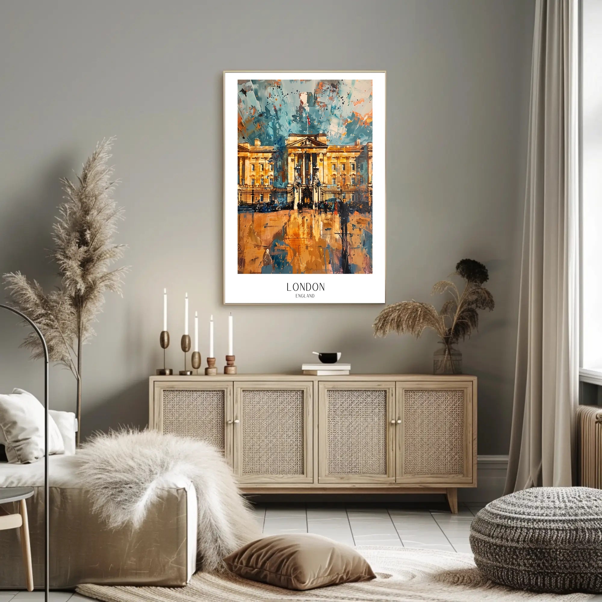 Buckingham Palace Vibrant Artistic Cityscape Poster PosterGoat