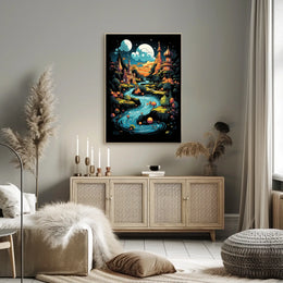 Whimsical Landscape Fantasy Realm Art Poster