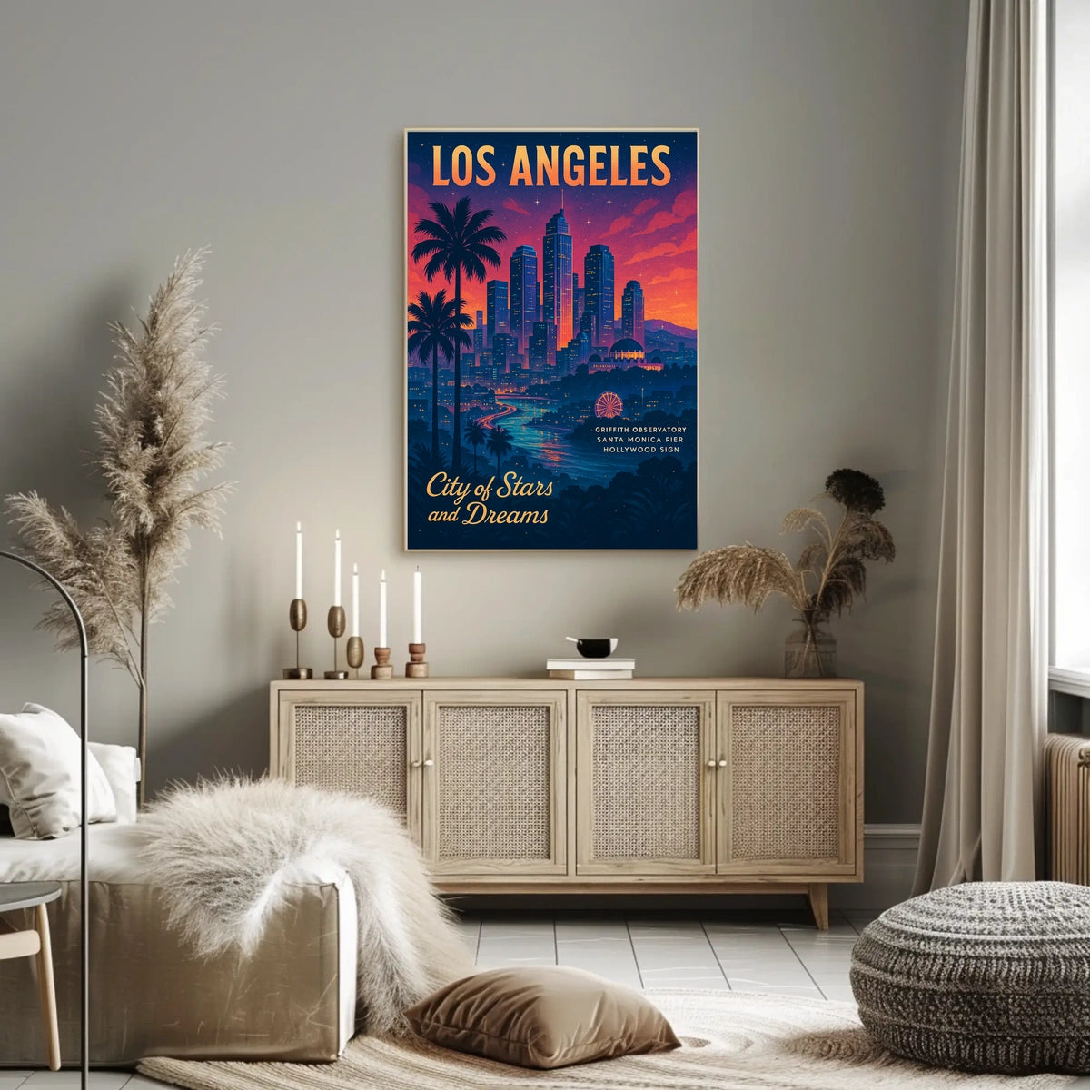 Los Angeles Dreamscape: Vintage-Inspired Cityscape Poster