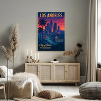 Los Angeles Dreamscape: Vintage-Inspired Cityscape Poster