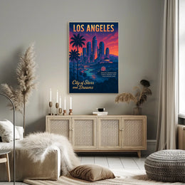 Los Angeles Dreamscape: Vintage-Inspired Cityscape Poster