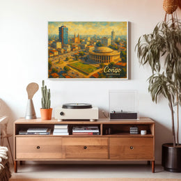 Congo Brazzaville Cityscape Poster
