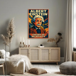 Albert Einstein Relativity Theory Vintage Cosmic Scenery Scientific Wall Art Wanderlust Poster