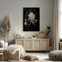 Antique Floral Elegance: Baroque Mirror Artistic Poster PosterGoat