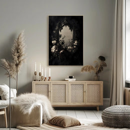 Antique Floral Elegance: Baroque Mirror Artistic Poster PosterGoat