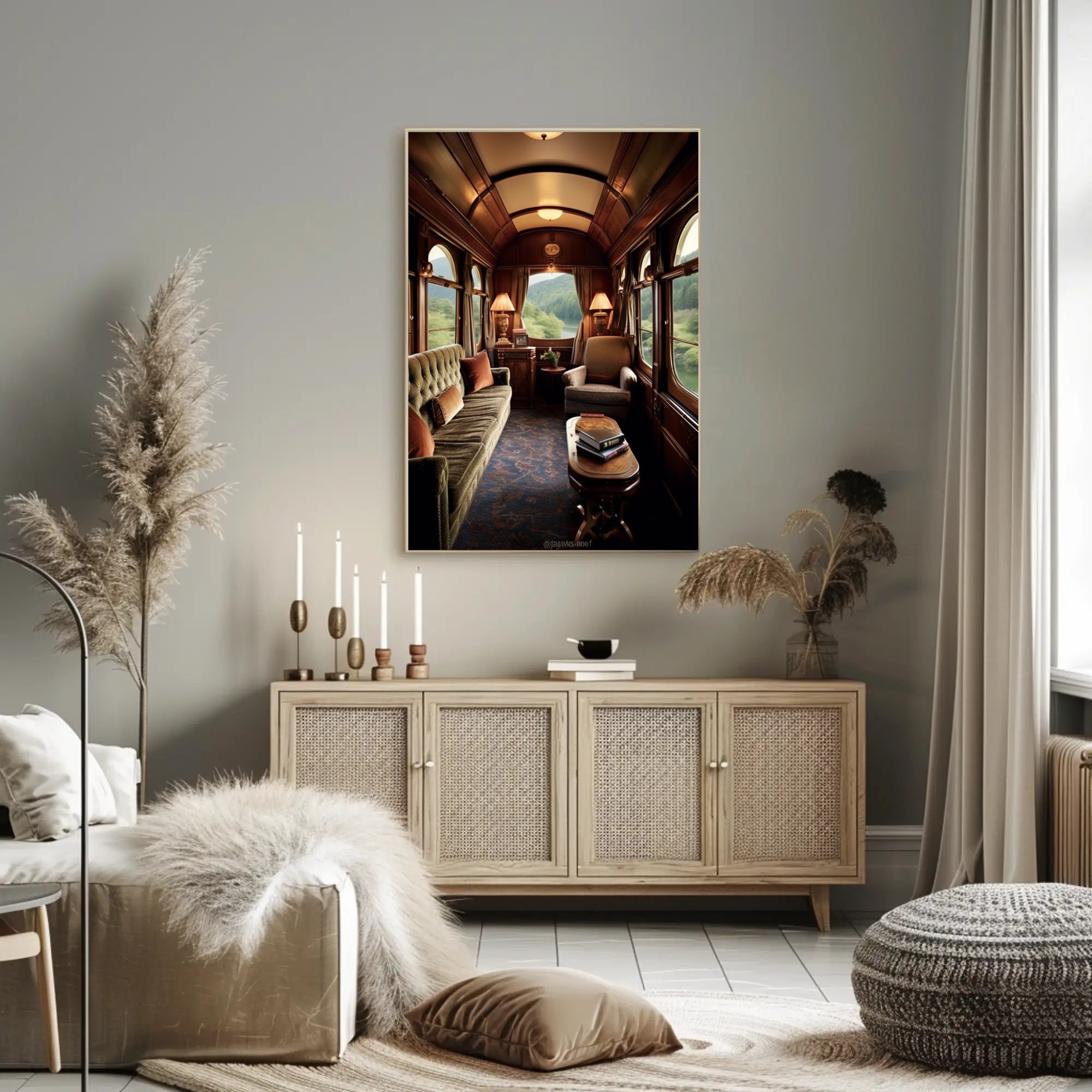 Vintage Train Compartment Retreat Poster