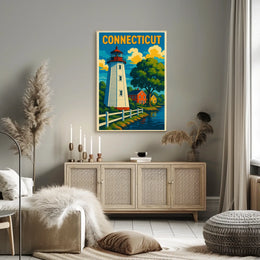 Connecticut Lighthouse Scene Poster