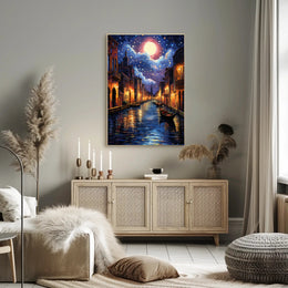 Moonlit Venice Canal Poster