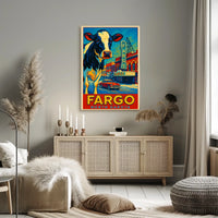 Fargo, North Dakota Vibrant Cityscape Poster
