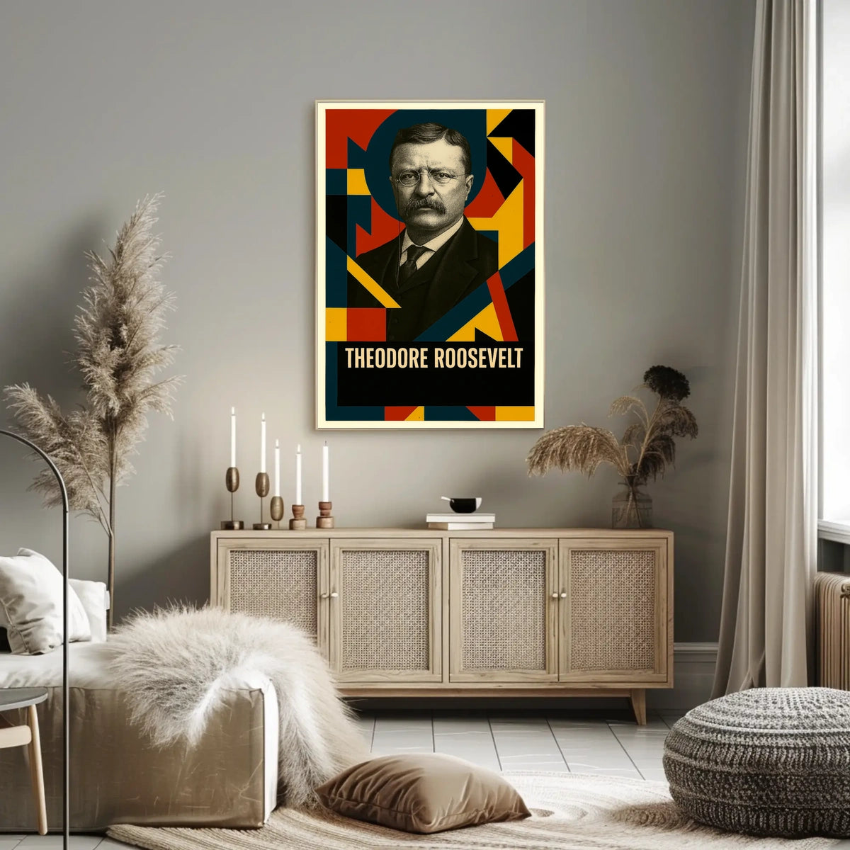 Theodore Roosevelt 26th President of the United States Abstract Pop Poster