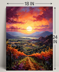 Sunset Over The Vineyard Poster