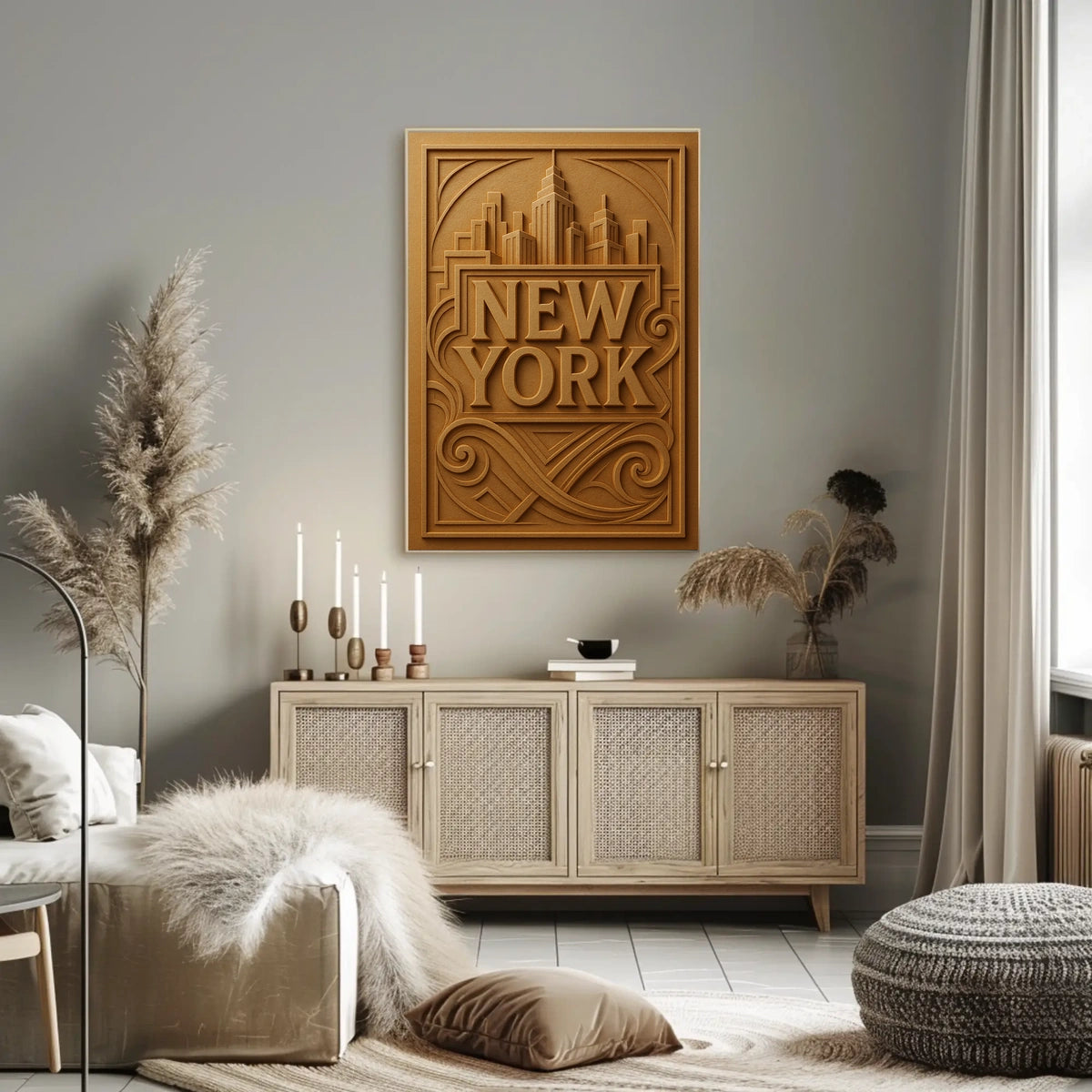 New York Cityscape Poster Wall Art 18x24 Archival Inks Print