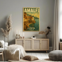 Amalfi Coast Italy Poster Art Museum Quality Wall Decor