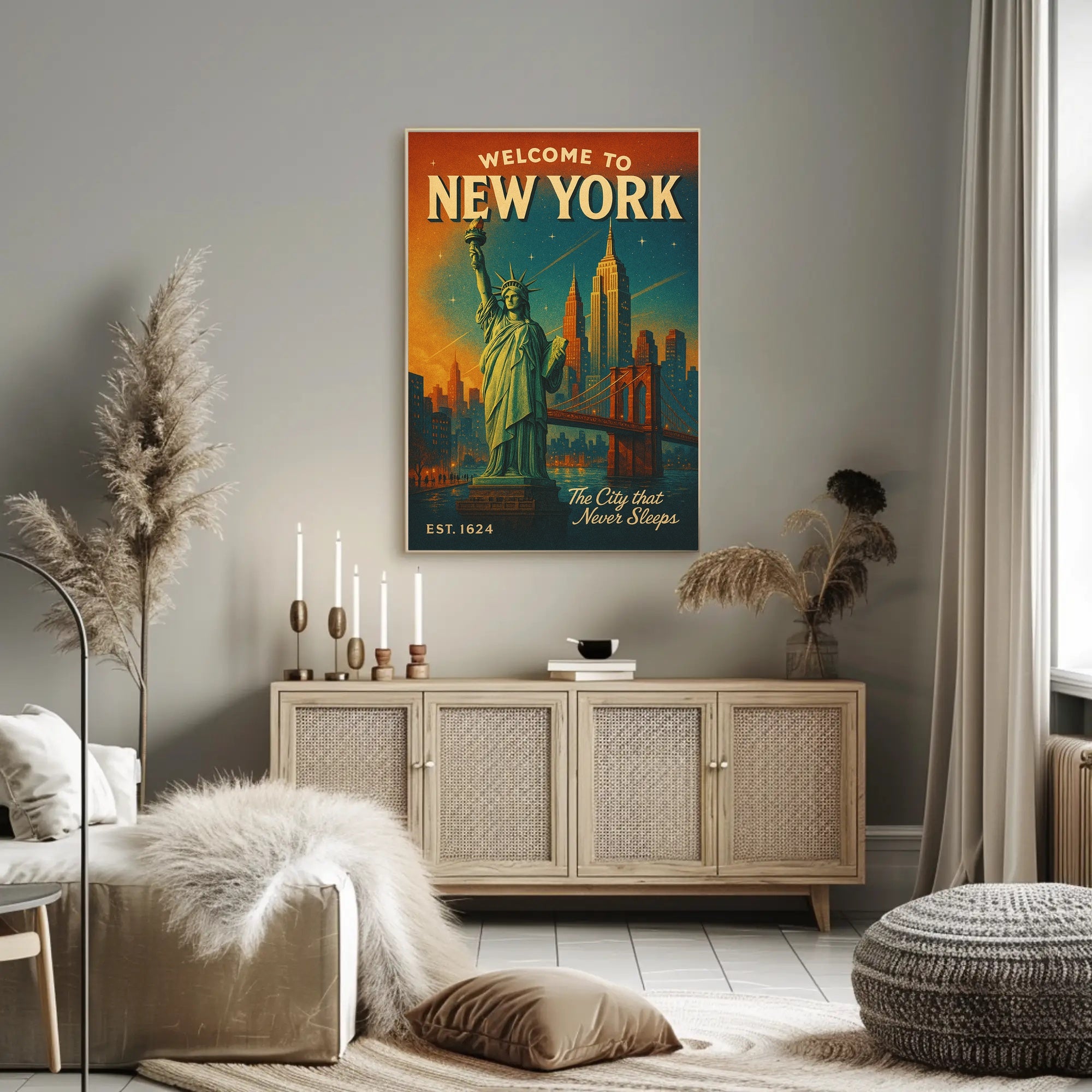 New York Vintage Travel Poster Wall Art Print