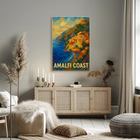 Amalfi Coast Poster Wall Art Coastal Decor Mediterranean