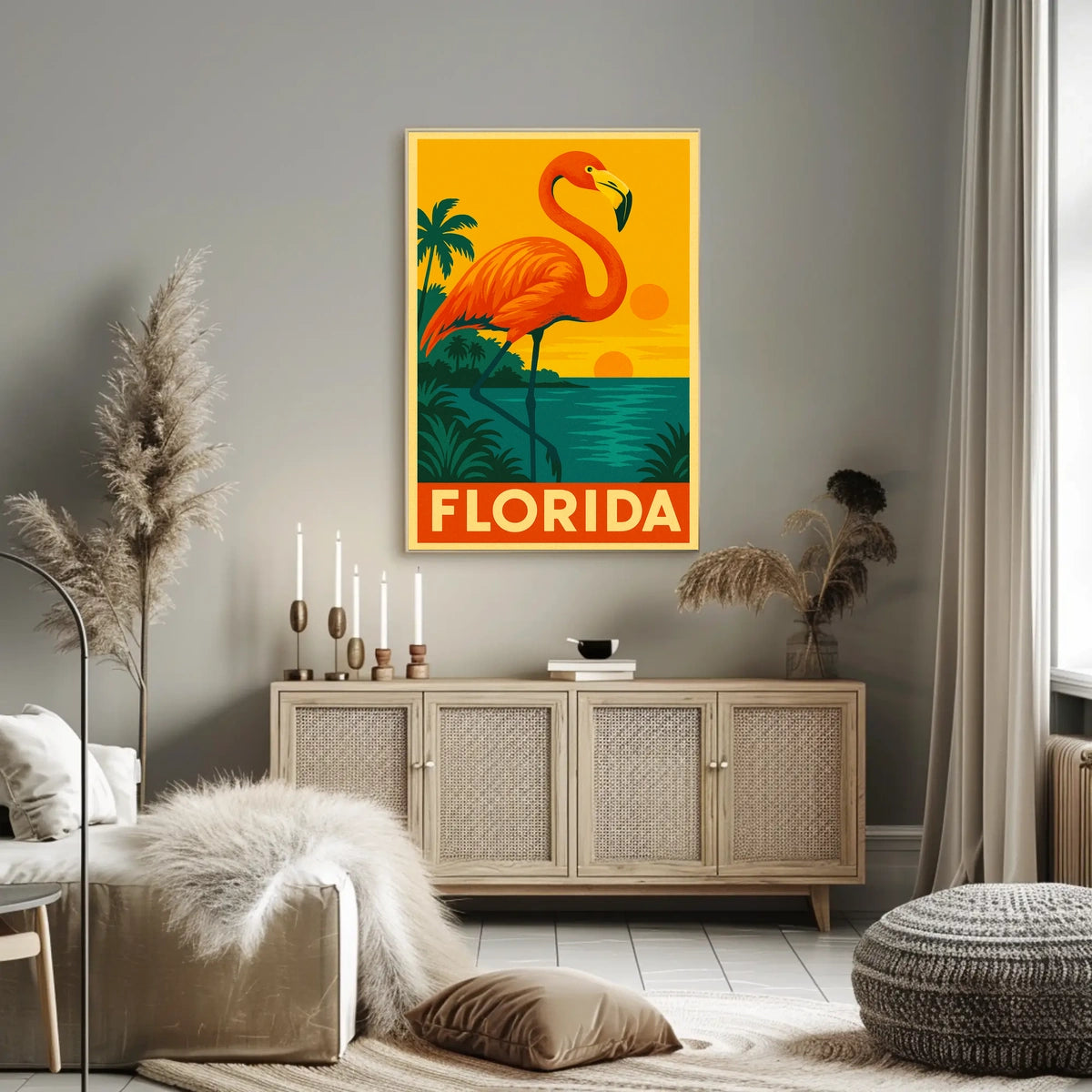 Florida Flamingo Poster