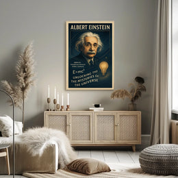 Albert Einstein Vintage Science Inspiration Poster