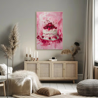Cherry Celebration: Artistic Dessert Delight Poster PosterGoat