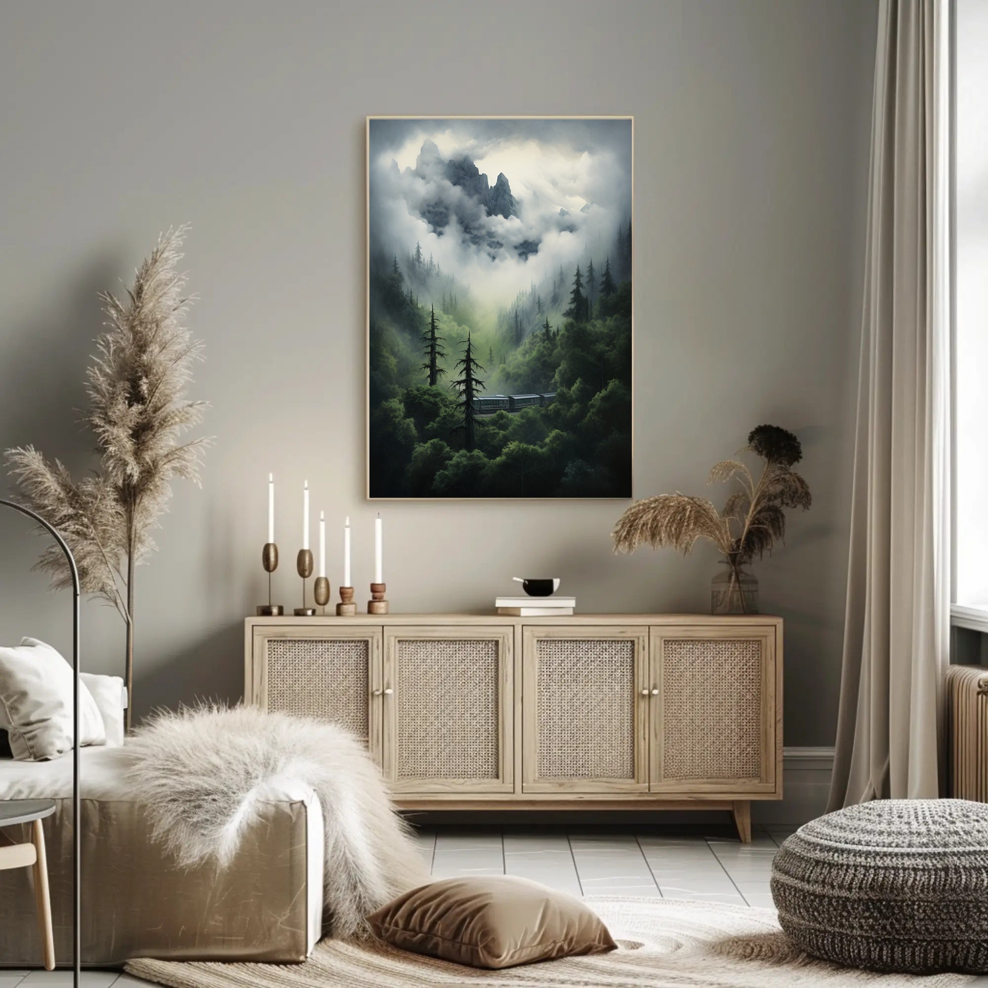Mystical Train Adventure in Nature Travel Poster