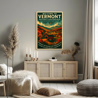 Vermont Scenic Poster Wall Art Print Vintage Travel