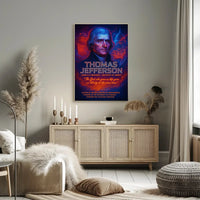 Thomas Jefferson Neon Art Historical Presidential Poster PosterGoat