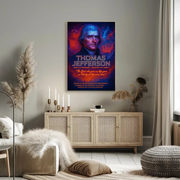 Thomas Jefferson Neon Art Historical Presidential Poster PosterGoat
