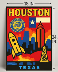 Vibrant Houston Poster PosterGoat