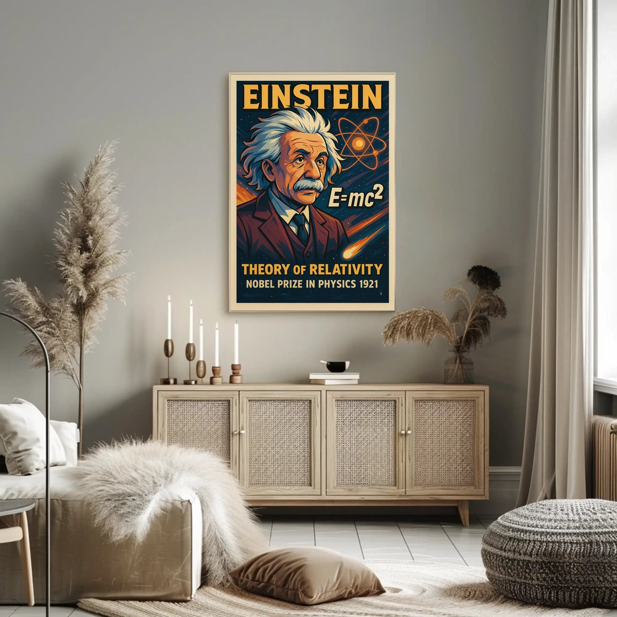 Albert Einstein Nobel Prize 1921 Vintage Physics Portrait Wall Art Inspiring Collectors Enthusiasts Poster