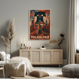 Philadelphia Cityscape Heritage Vintage Poster