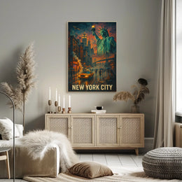 New York City Urban Nightscape Poster