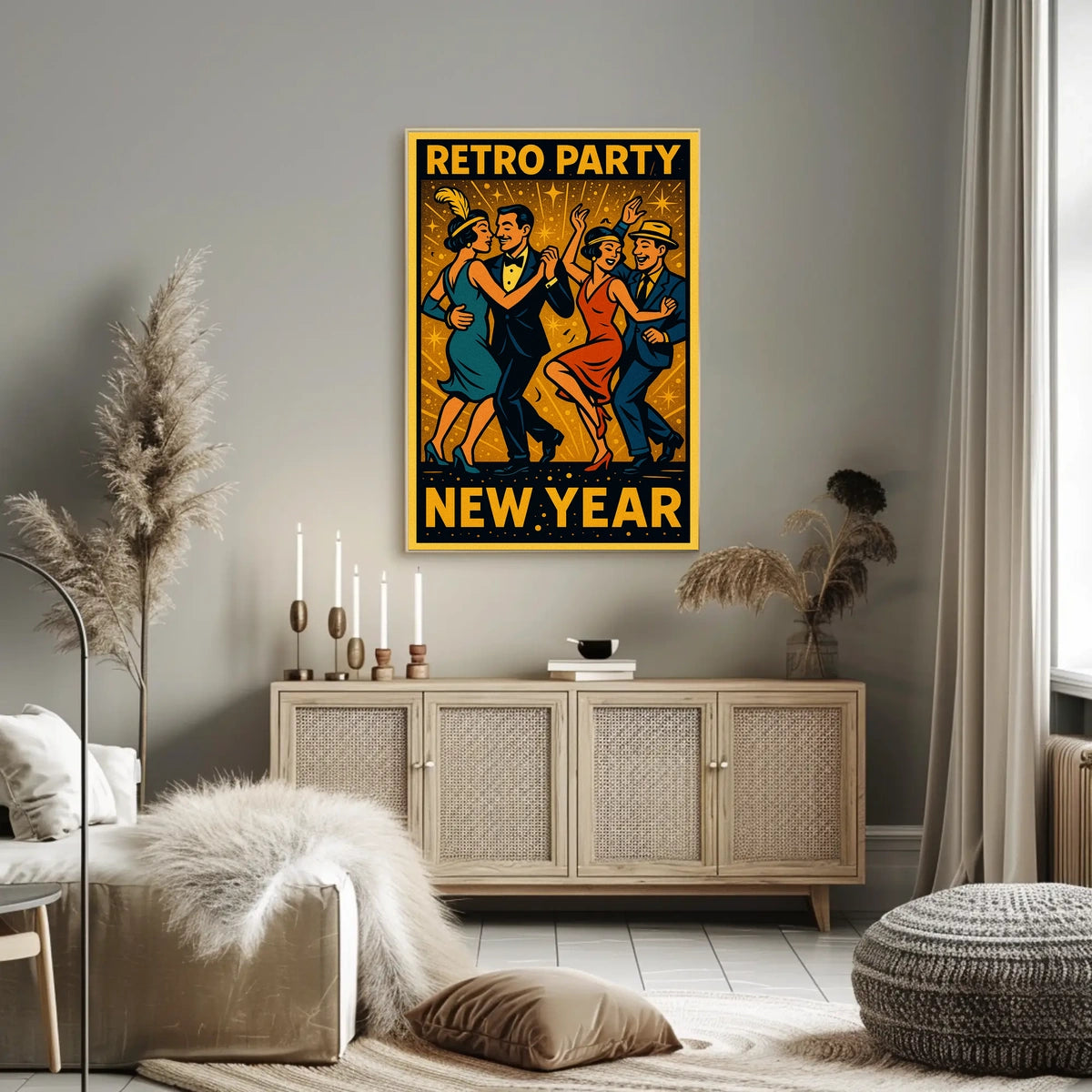 Retro New Year Party Poster