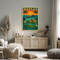 Naples Poster Vibrant Tropical Paradise Wall Art For Homes