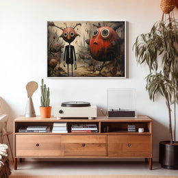 Whimsical Dreamscape: Surreal Characters Abstract or Artistic Poster