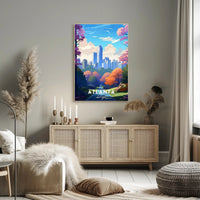Vibrant Atlanta Cityscape with Urban Park Vibes Poster