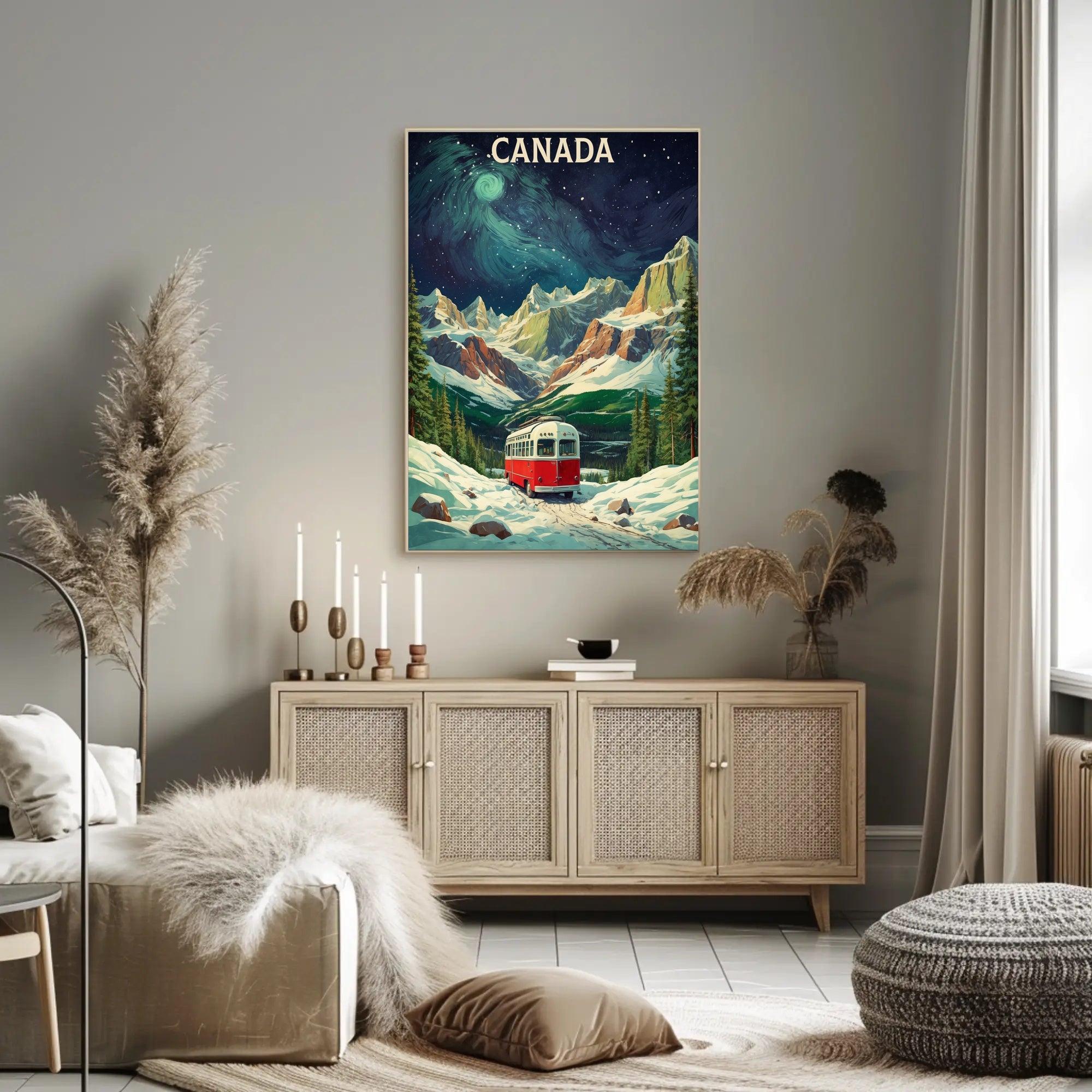 Scenic Canadian Rockies Train Travel Poster