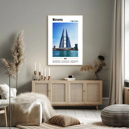 Manama Cityscape Vivid Urban Poster PosterGoat