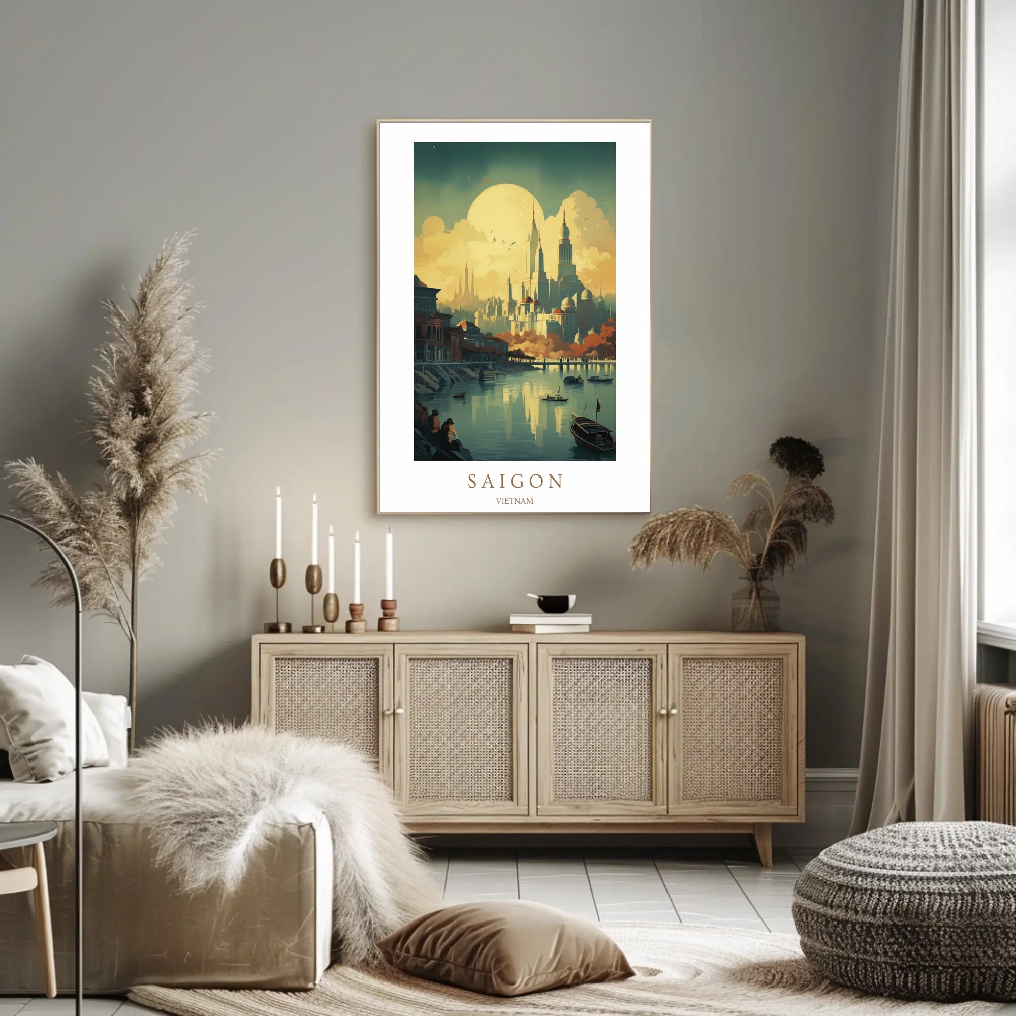 Saigon Skyline Poster PosterGoat
