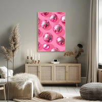 Pink Disco Balls Pattern Art Print - Abstract or Artistic Poster PosterGoat