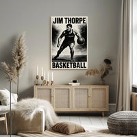 Dynamic Basketball Action Stylized Art Poster