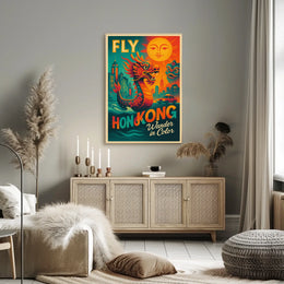 Fly To Hong Kong Wander In Color Poster
