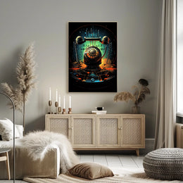 Retro Futurism The Evolution of Communication Poster